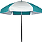 VINYL UMBRELLA (2 COLORS) WHITE/TEAL Front Angle Left